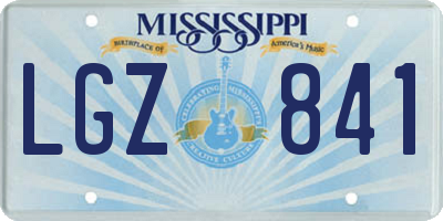 MS license plate LGZ841
