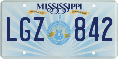 MS license plate LGZ842