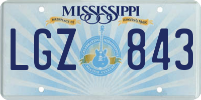 MS license plate LGZ843