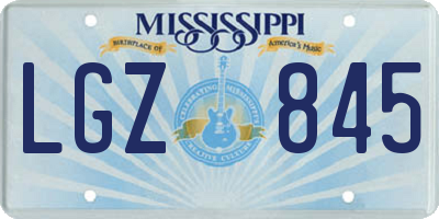 MS license plate LGZ845