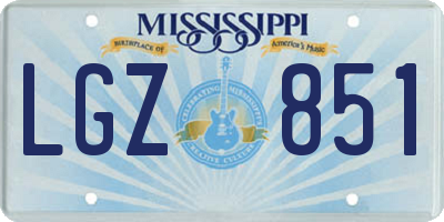 MS license plate LGZ851
