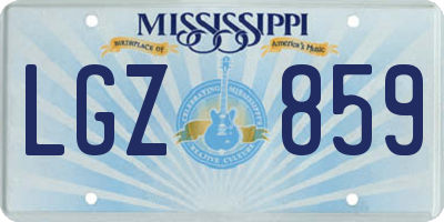 MS license plate LGZ859