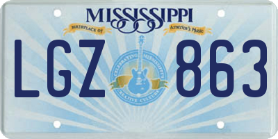 MS license plate LGZ863