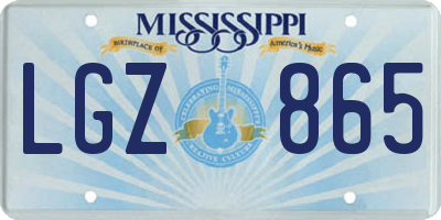MS license plate LGZ865