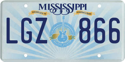 MS license plate LGZ866