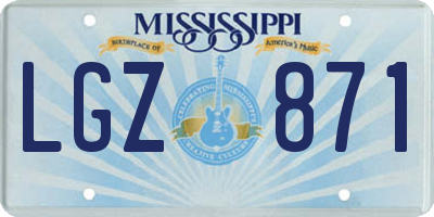 MS license plate LGZ871