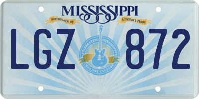 MS license plate LGZ872