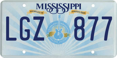 MS license plate LGZ877