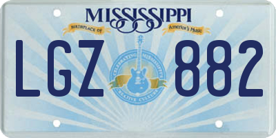 MS license plate LGZ882