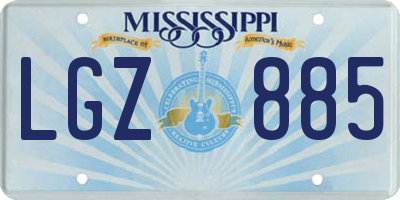 MS license plate LGZ885
