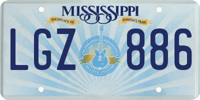 MS license plate LGZ886