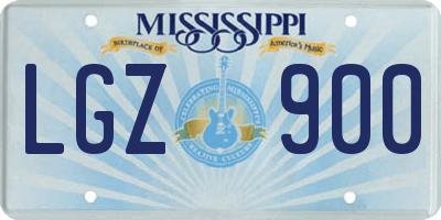 MS license plate LGZ900