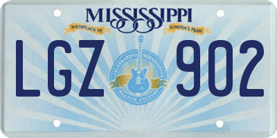 MS license plate LGZ902