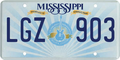 MS license plate LGZ903