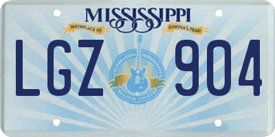 MS license plate LGZ904