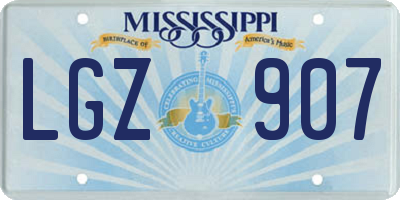 MS license plate LGZ907