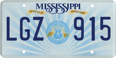 MS license plate LGZ915
