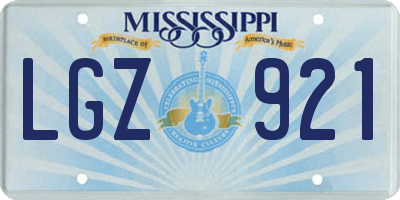 MS license plate LGZ921