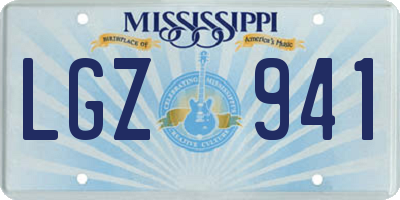 MS license plate LGZ941