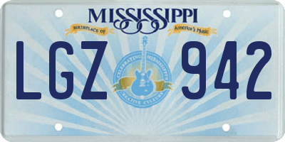 MS license plate LGZ942
