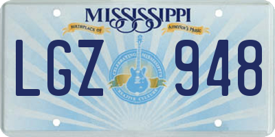 MS license plate LGZ948