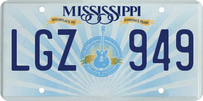 MS license plate LGZ949
