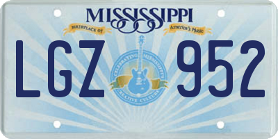 MS license plate LGZ952