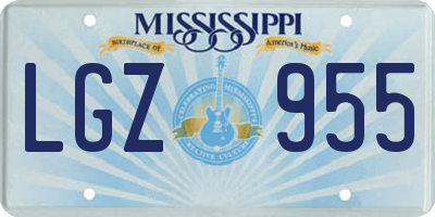 MS license plate LGZ955