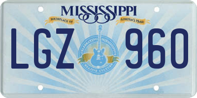 MS license plate LGZ960