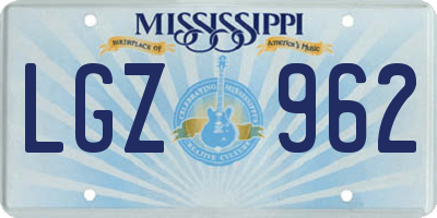 MS license plate LGZ962