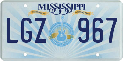 MS license plate LGZ967