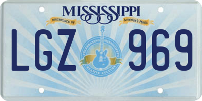 MS license plate LGZ969