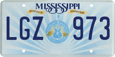 MS license plate LGZ973