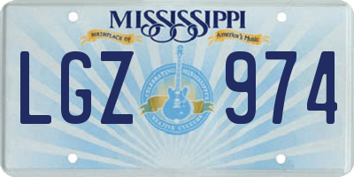 MS license plate LGZ974