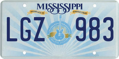 MS license plate LGZ983