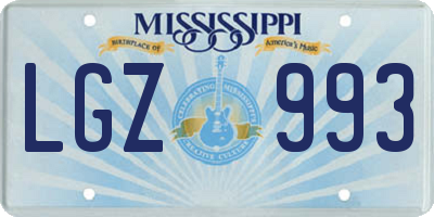 MS license plate LGZ993