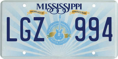 MS license plate LGZ994