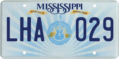 MS license plate LHA029