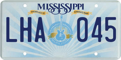 MS license plate LHA045