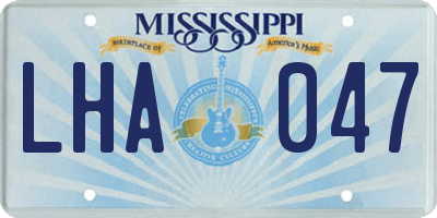 MS license plate LHA047