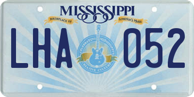 MS license plate LHA052