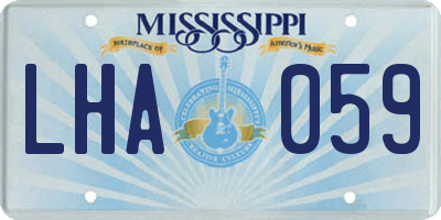 MS license plate LHA059