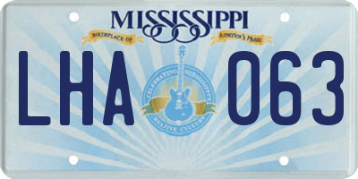 MS license plate LHA063