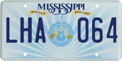 MS license plate LHA064