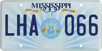 MS license plate LHA066