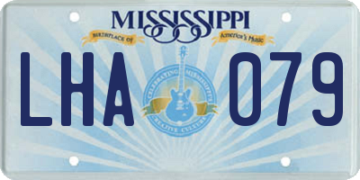 MS license plate LHA079