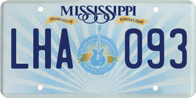 MS license plate LHA093