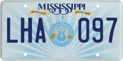 MS license plate LHA097