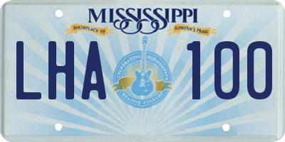 MS license plate LHA100