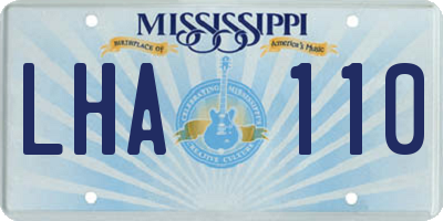 MS license plate LHA110